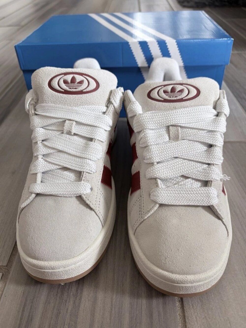 Women's adidas Originals Campus 00s Shoes - Crystal White Preloved Ruby JQ7783 - Picture 7 of 16
